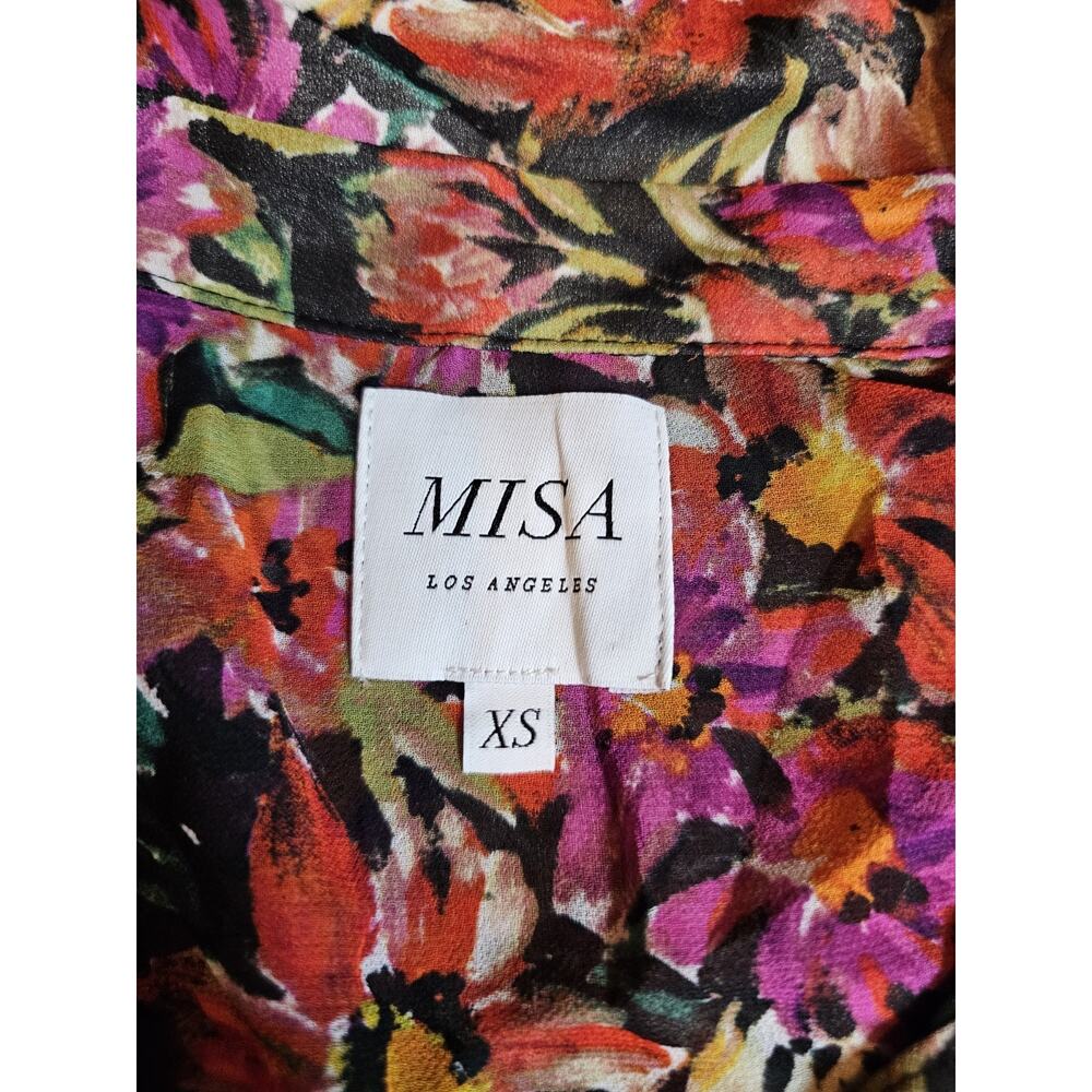 Misa Los Angeles Lorena Floral Blouse Women's Size XS Sheer Designer - Picture 4 of 6